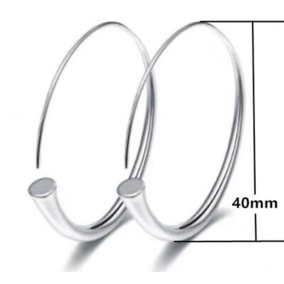 NEW 18k Gold Plated /Silver Hoop Earrings - Picture 2 of 3